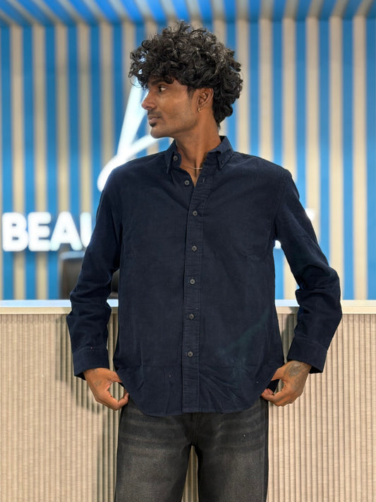 Navy Blue Corduroy Shirt