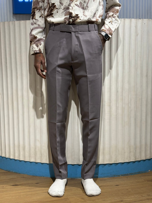 Grey Polo Fit Formal Pants