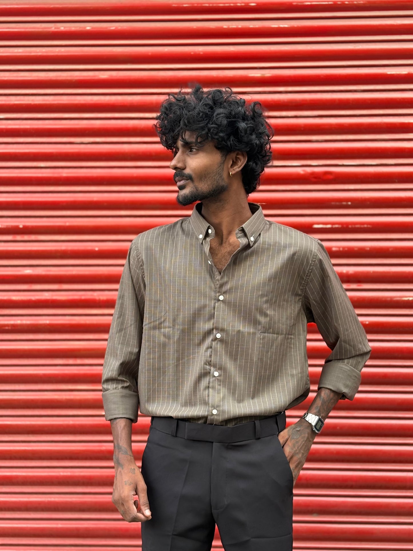 Brown Striped Shirt