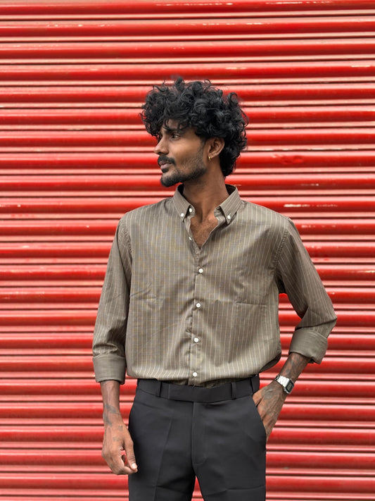 Brown Striped Shirt