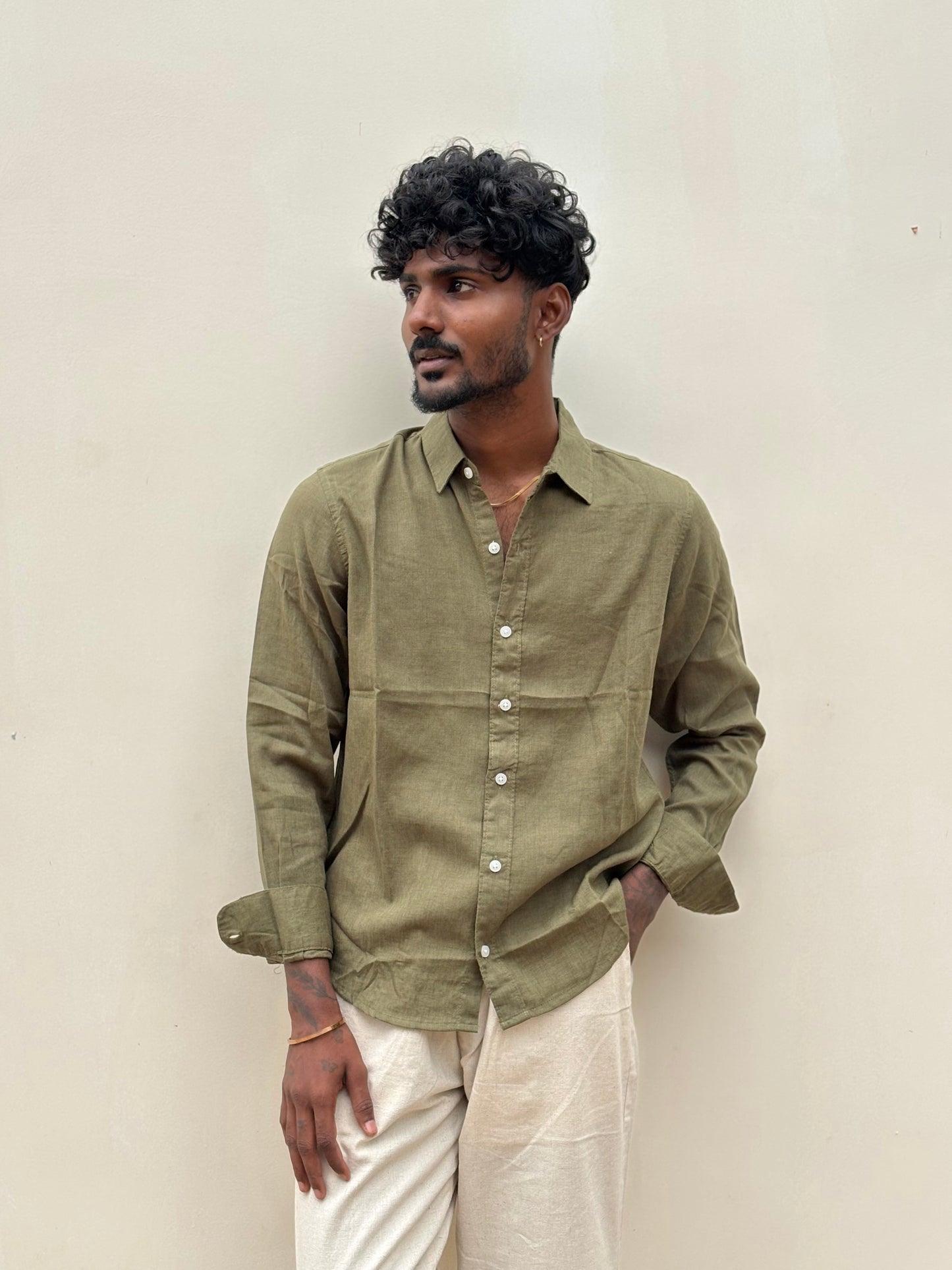 Green Linen Shirt