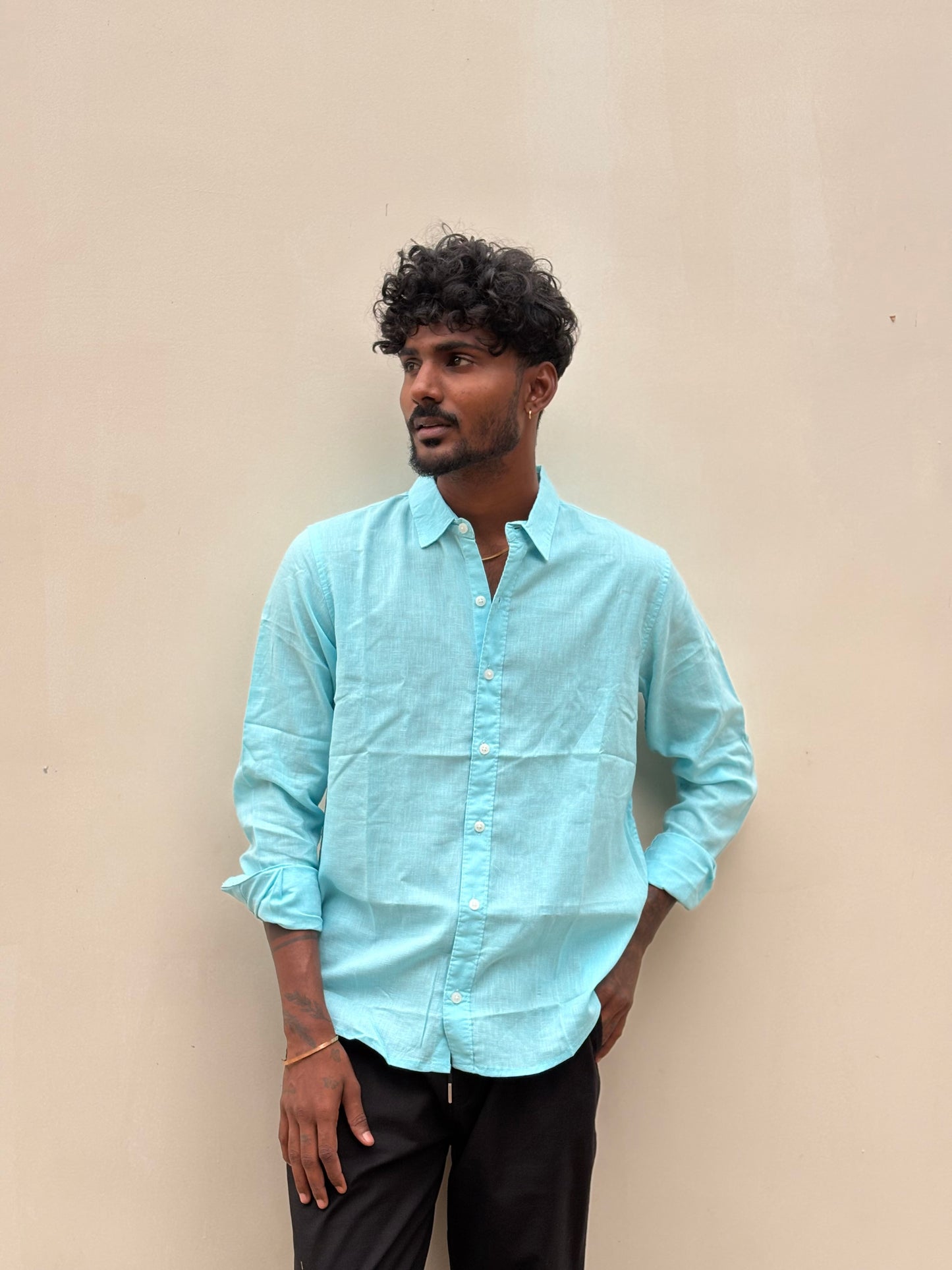 Sky Blue Linen Shirt