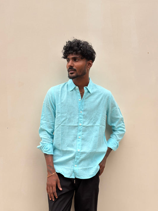 Sky Blue Linen Shirt