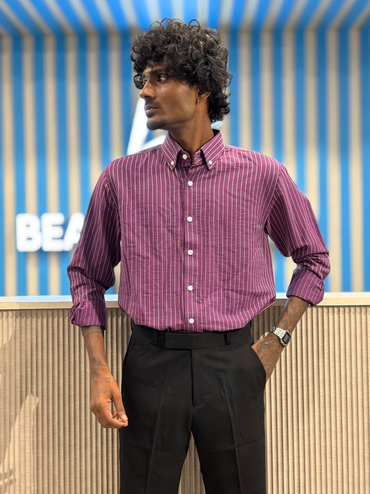 Wine Purple Striped Shirt
