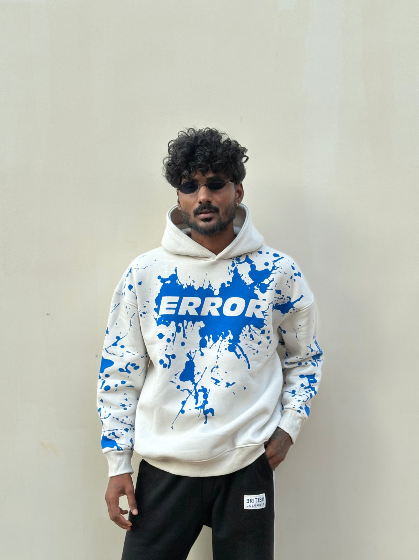 White Printed Oversized Hoodie