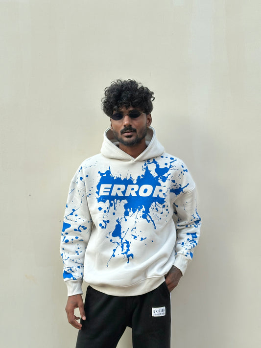 White Printed Oversized Hoodie