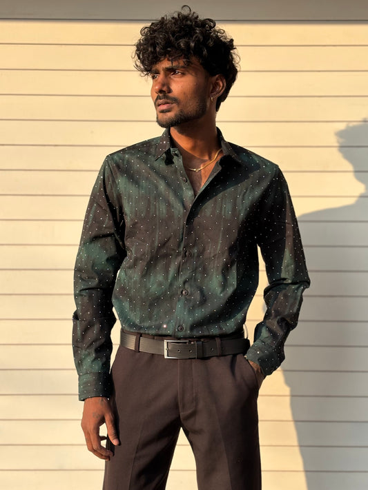 Green Printed Stone Shirt