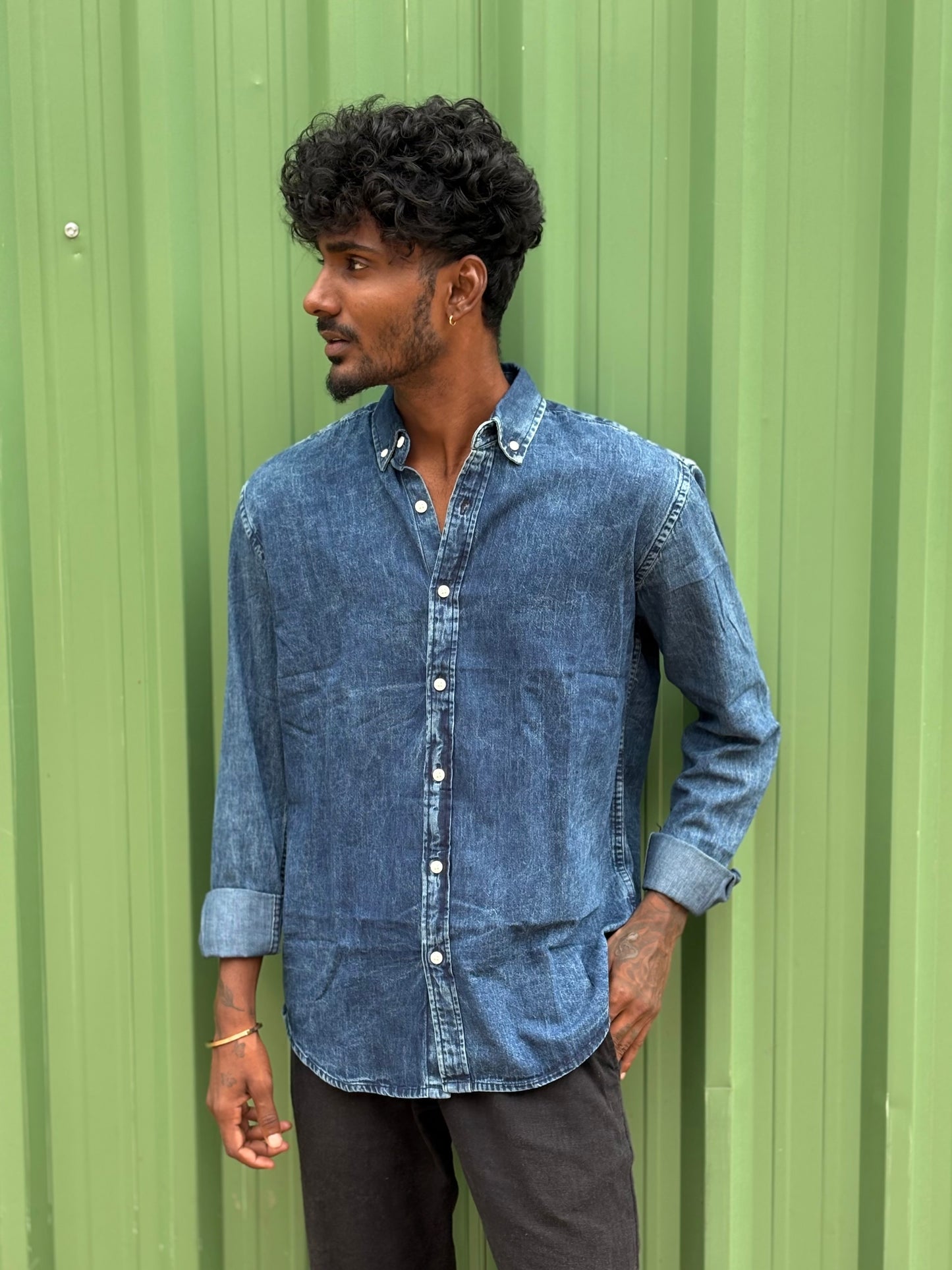 Dark Blue Denim Shirt