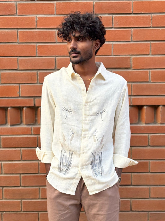 Off White Embroidery Shirt