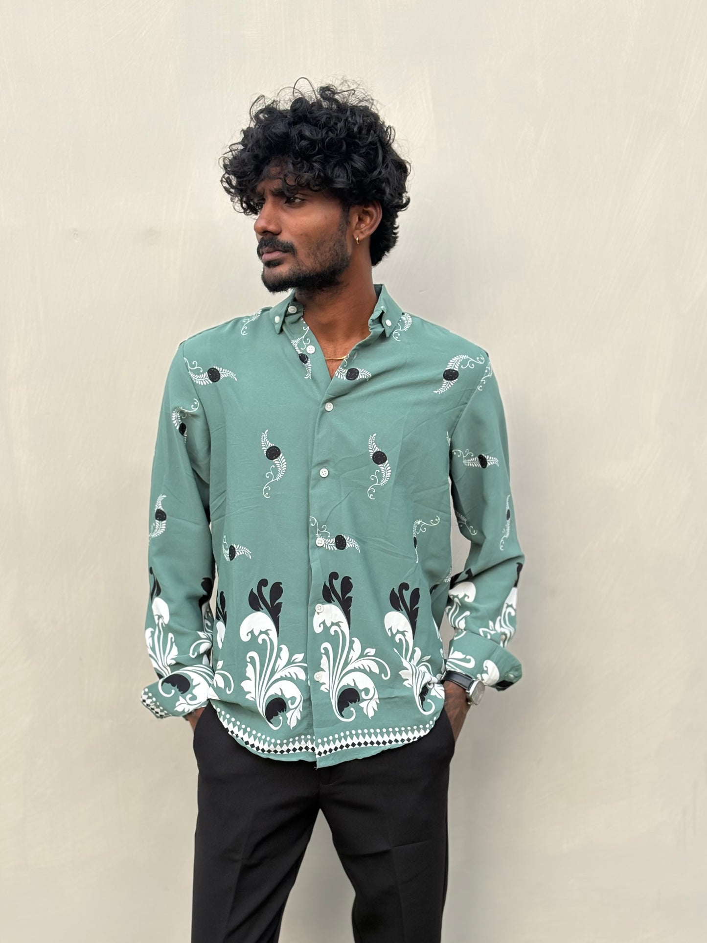 Green Rayon Viscose Shirt
