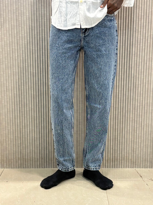 Blue Acid Wash Mom Fit Jeans