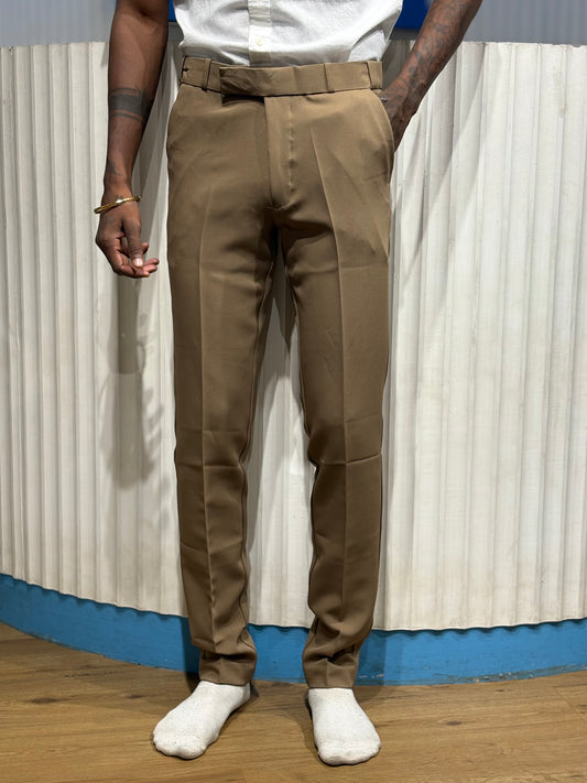 Brown Polo Fit Formal Pants