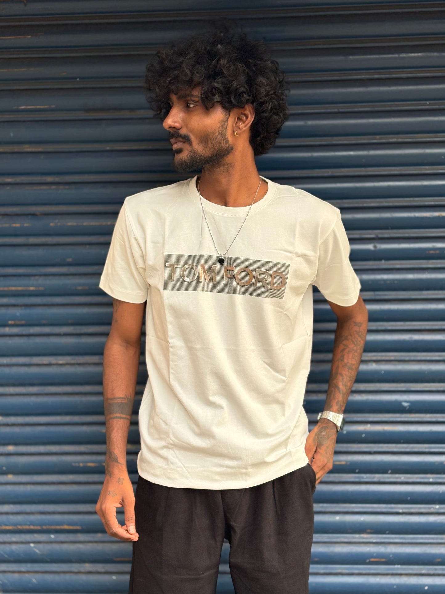 Off White Half Sleeve T-shirt