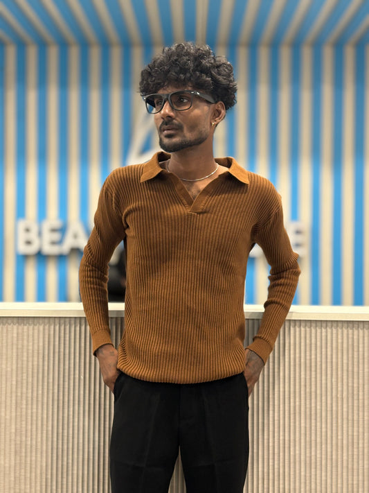 Brown Netted Sweatshirt