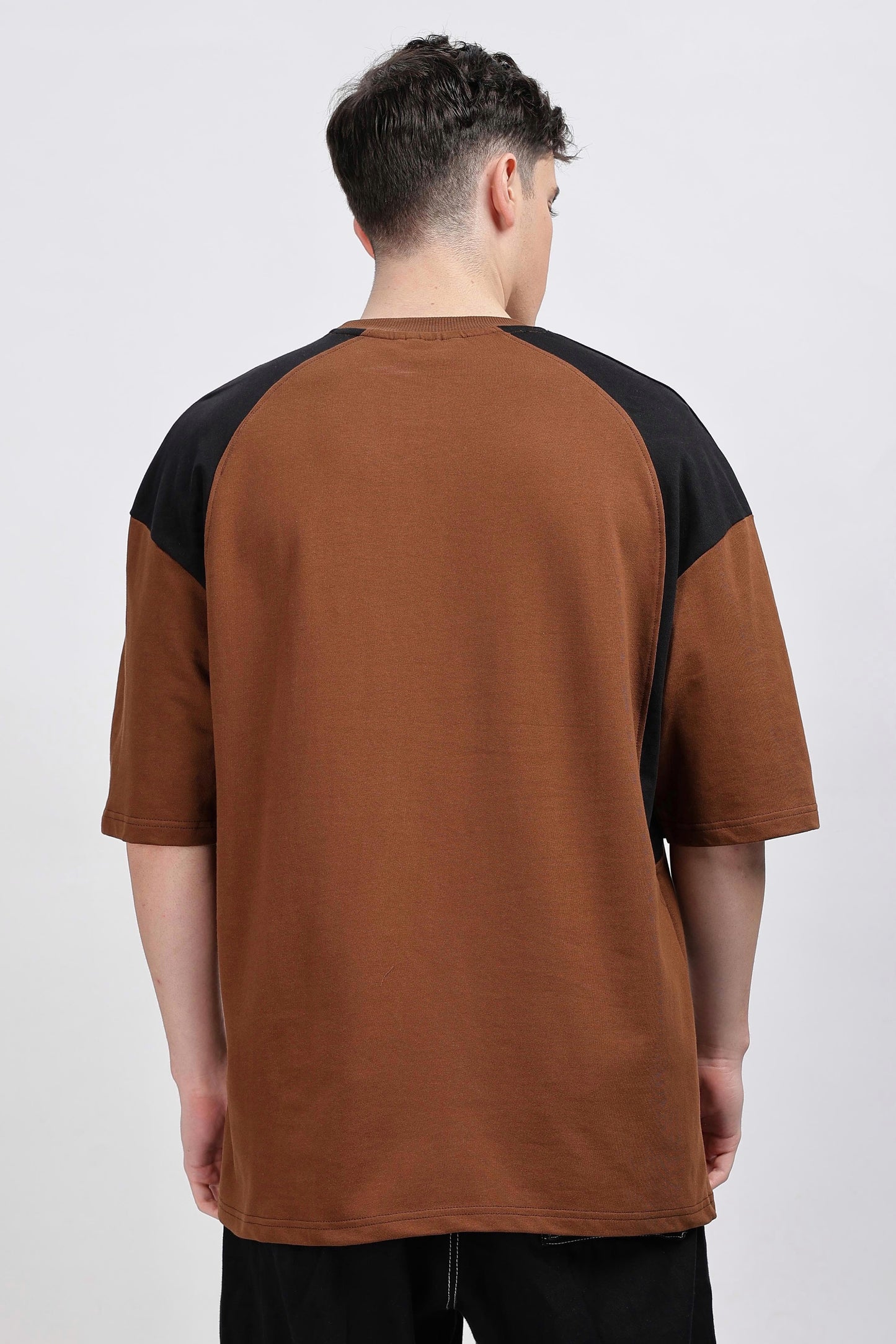 Brown And Black Oversized Tshirt