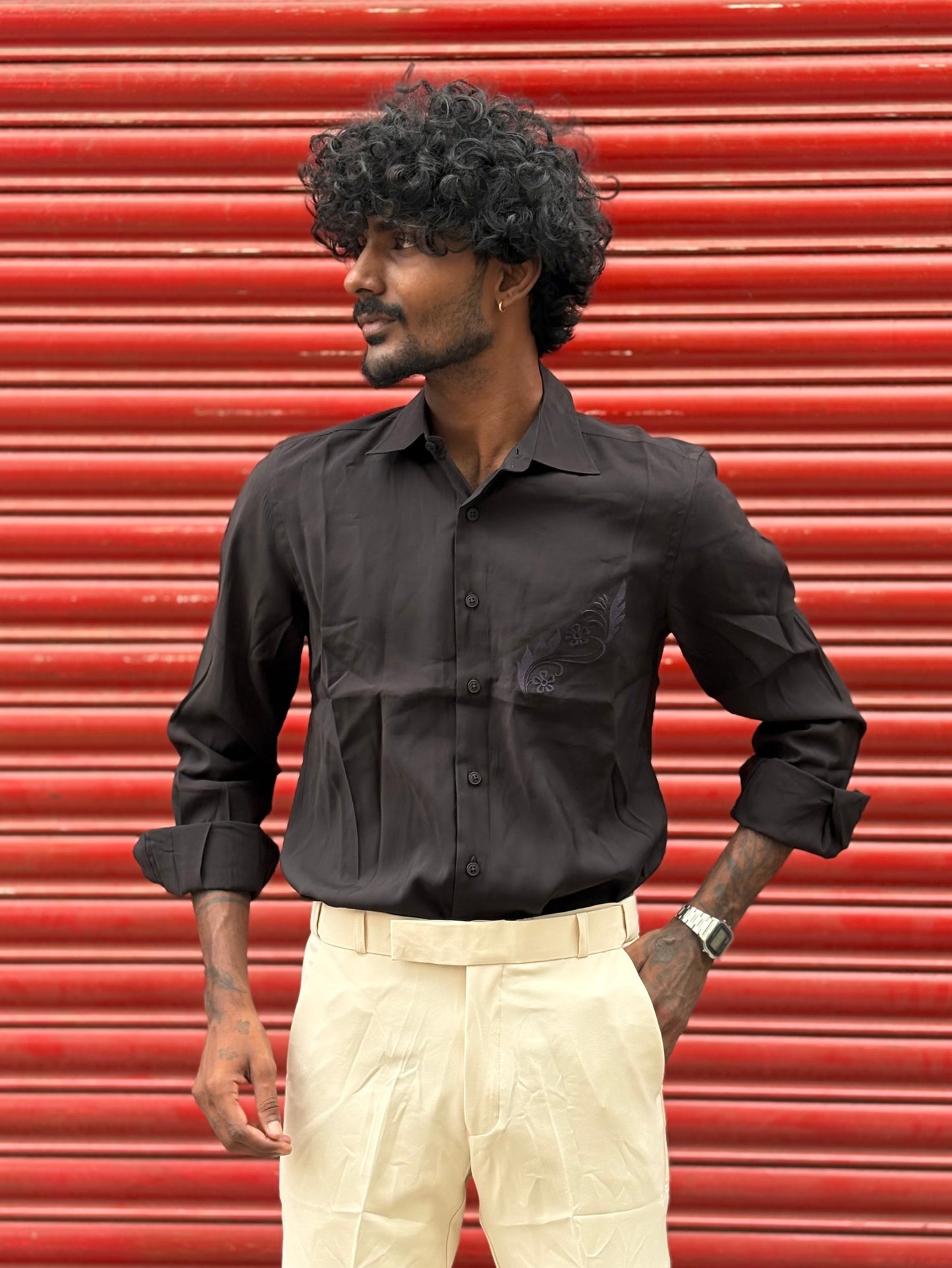 Black Embroidery Shirt