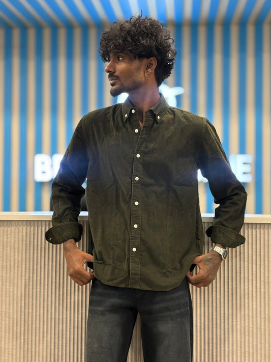 Dark Green Corduroy Shirt