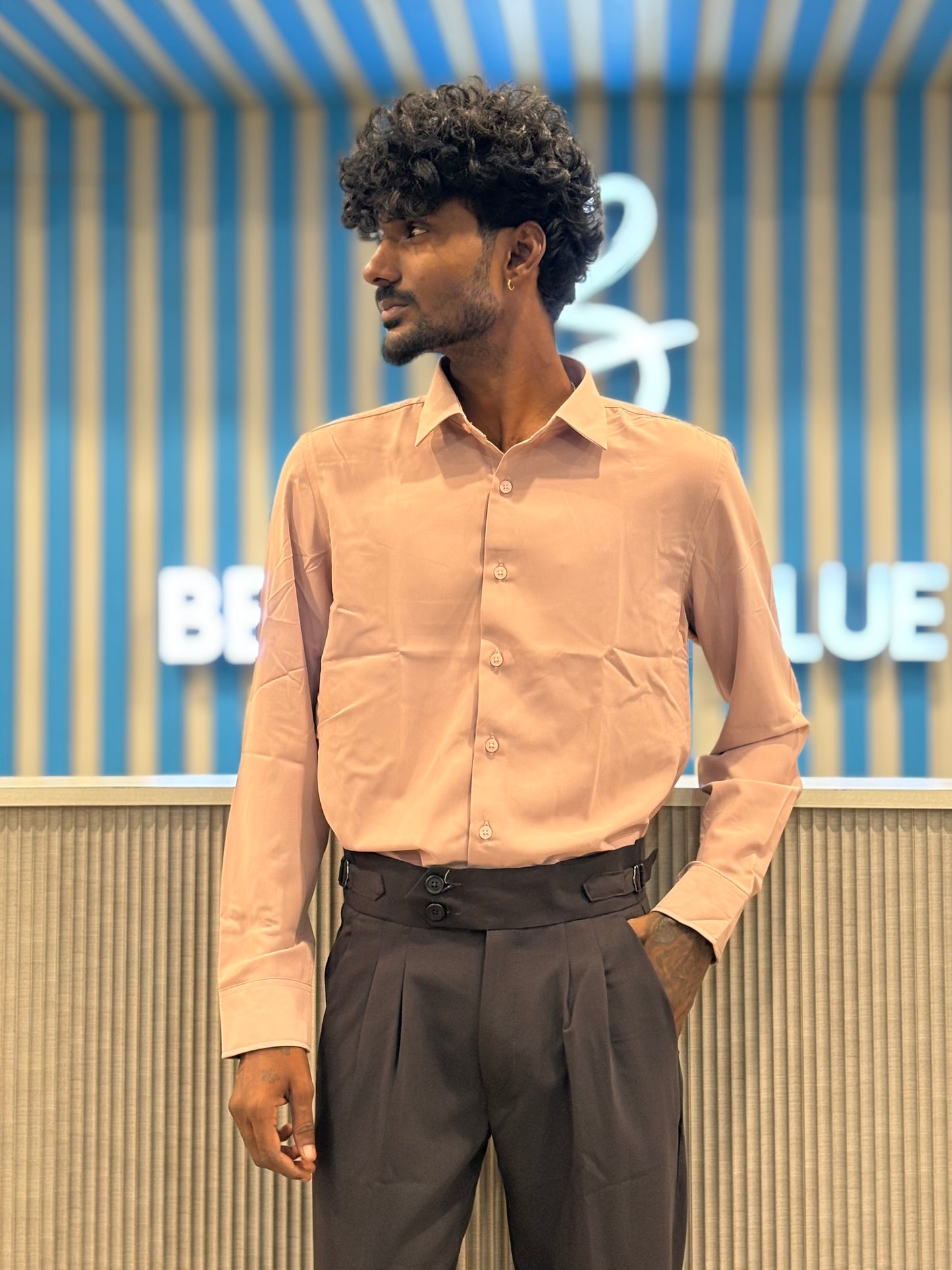 Orange Armani Solid Shirt