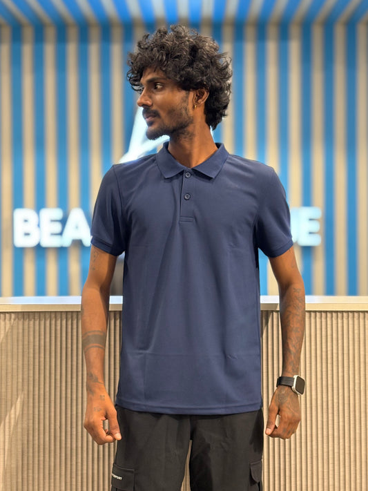 Navy Blue Honeycomb Polo Tshirt