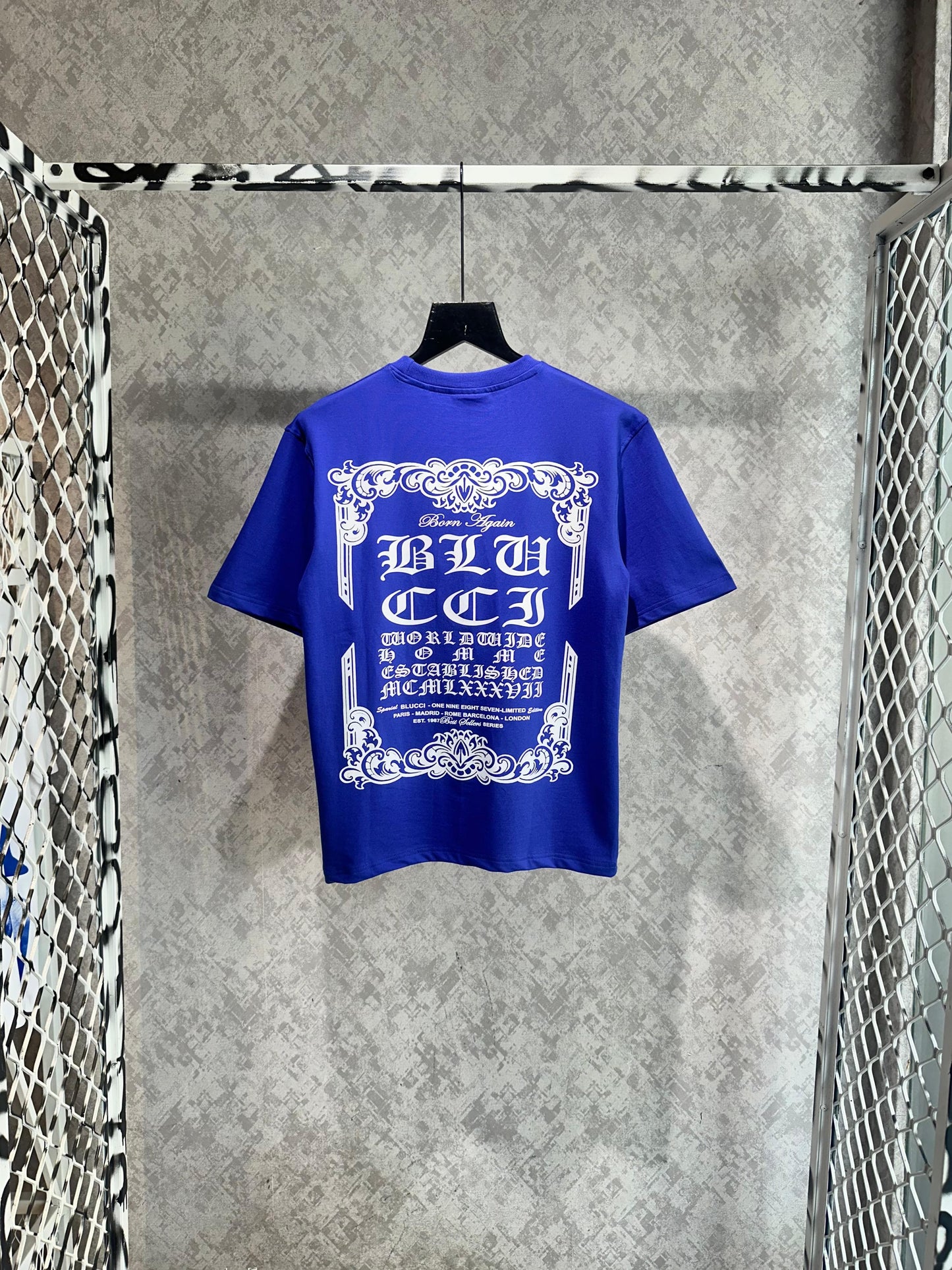 Blue Backprinted Oversized Tshirt