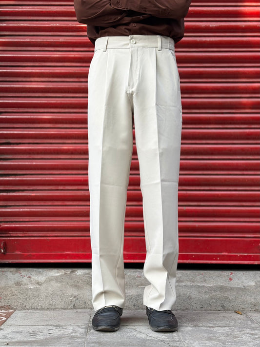 Cream Korean Pants