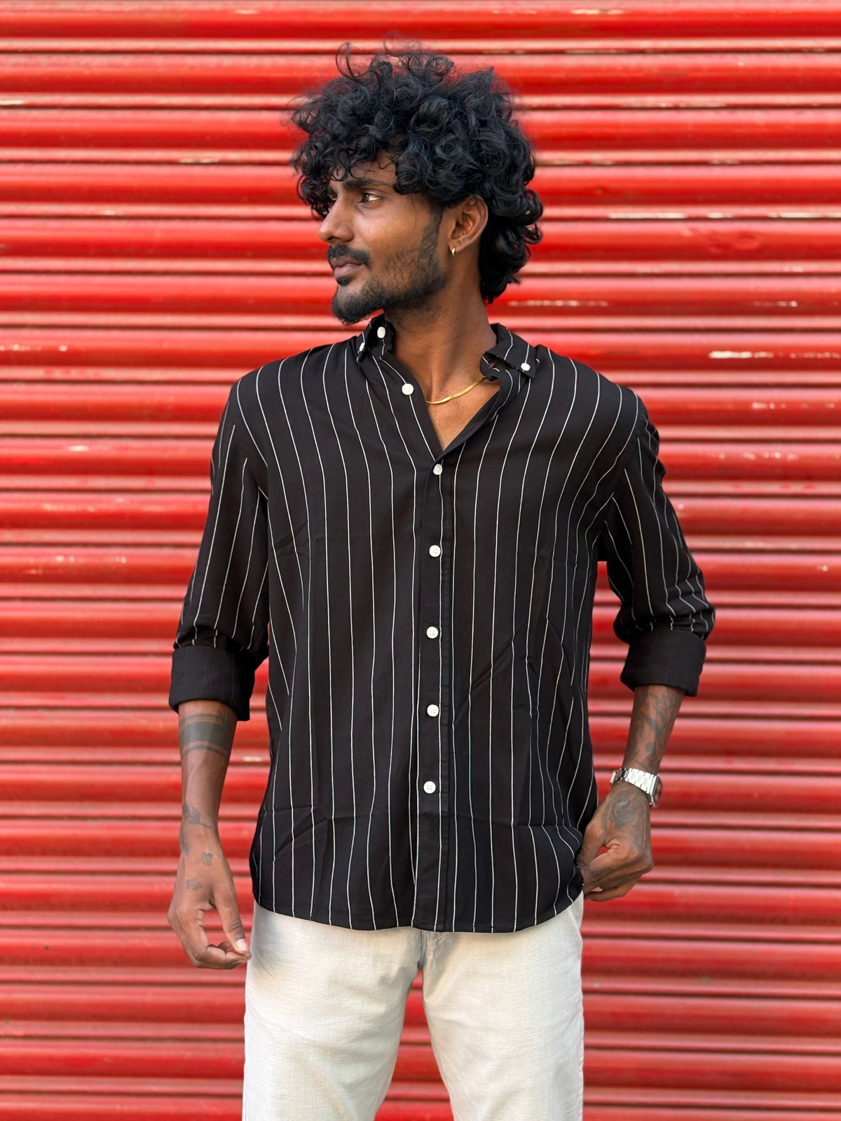 Black Striped Shirt