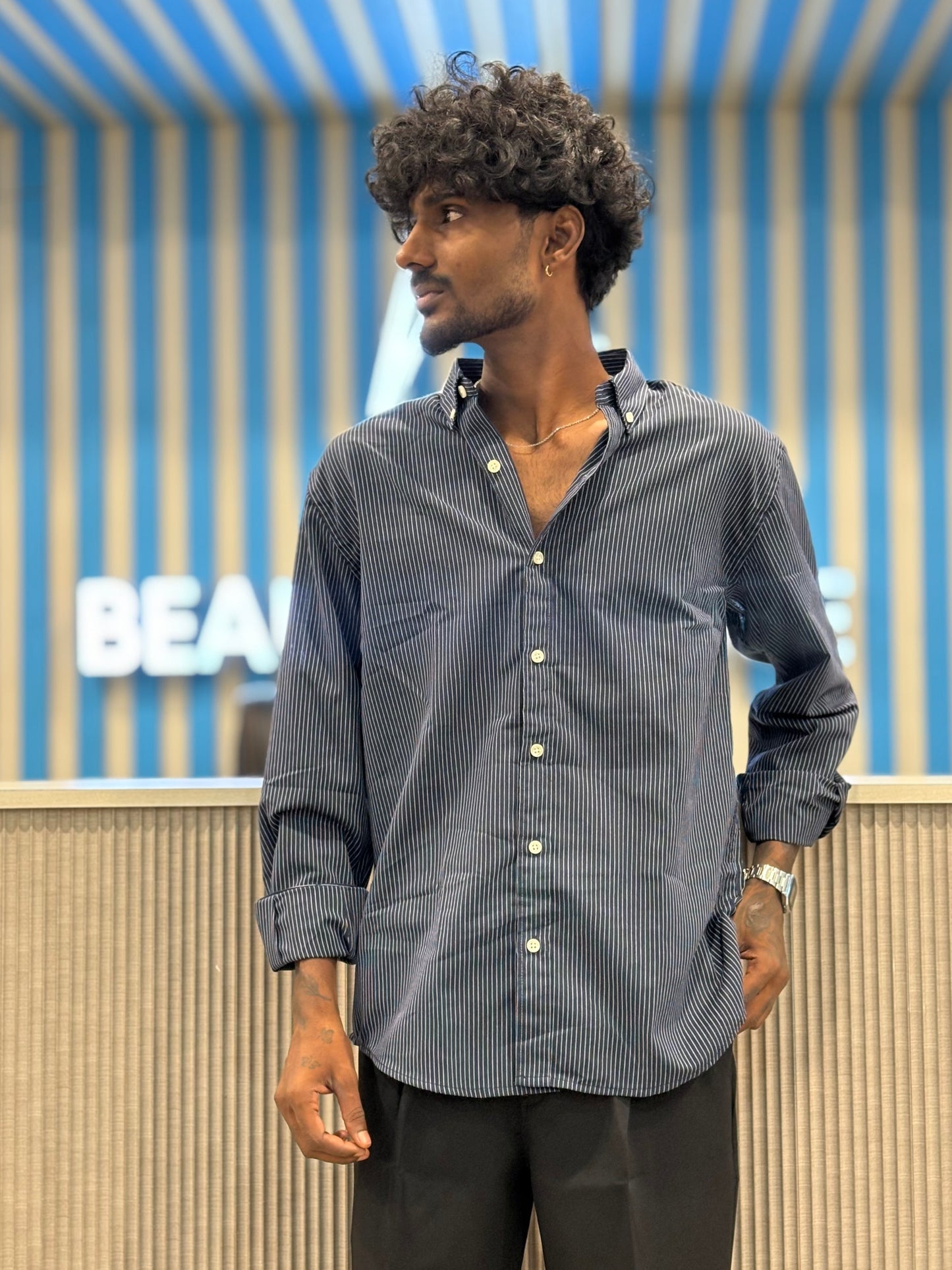 Blue Striped Old Money Shirt