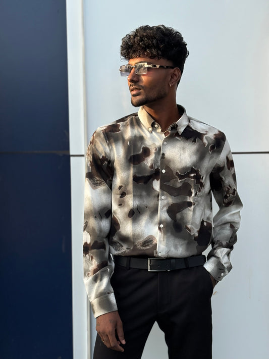 Brown Imported Rayon Viscose Shirt