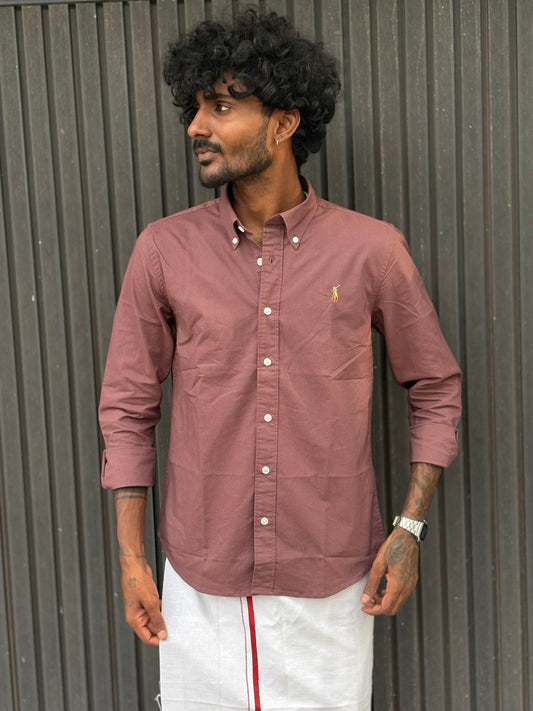 Mauve Pink Poly Oxford Shirt