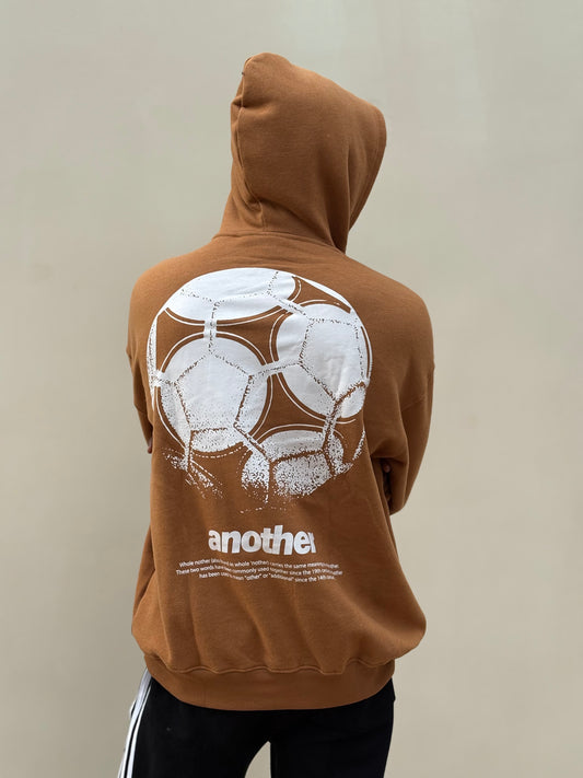 Brown Printed Oversized Hoodie