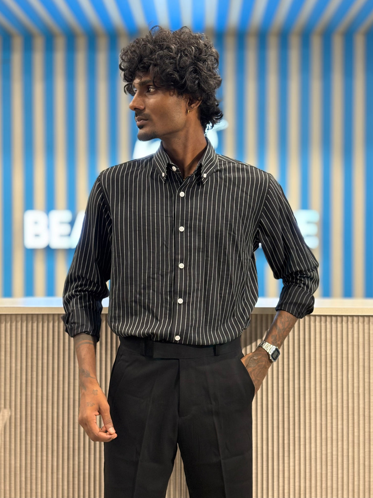 Black Striped Shirt