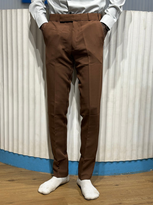 Coffee Brown Polo Fit Formal Pants