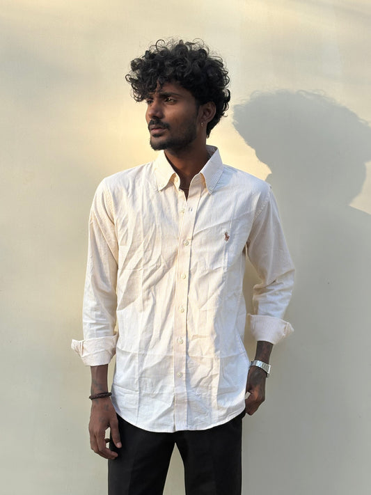 Yellow Striped Old Money Shirt