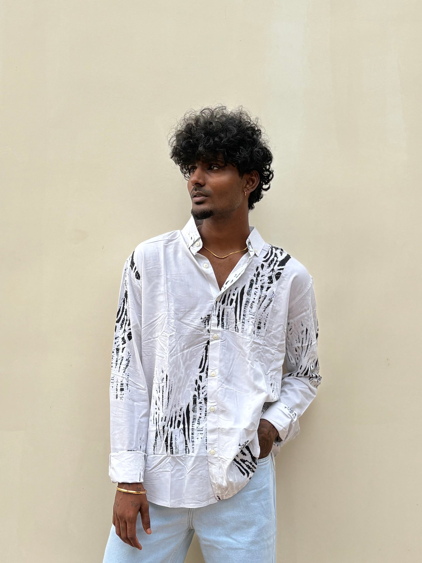 White Rayon Viscose Shirt