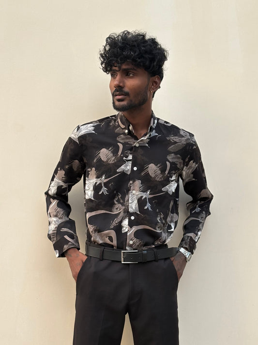 Black Rayon Viscose Shirt