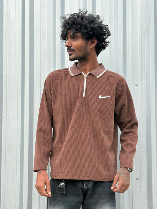 Brown Zipper Sweatshirt