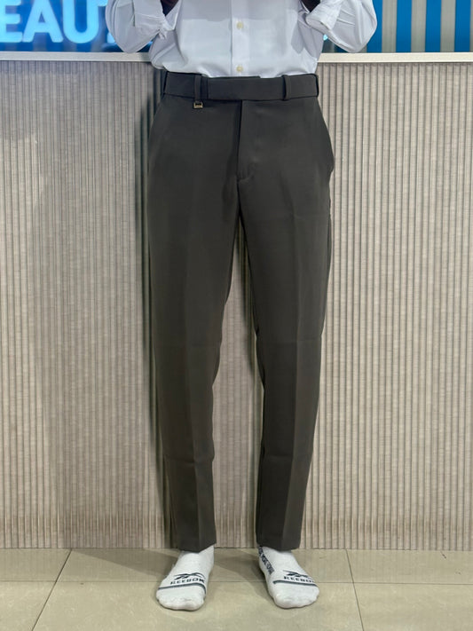 Brown Polo Fit Flexi Waist Formal Pants