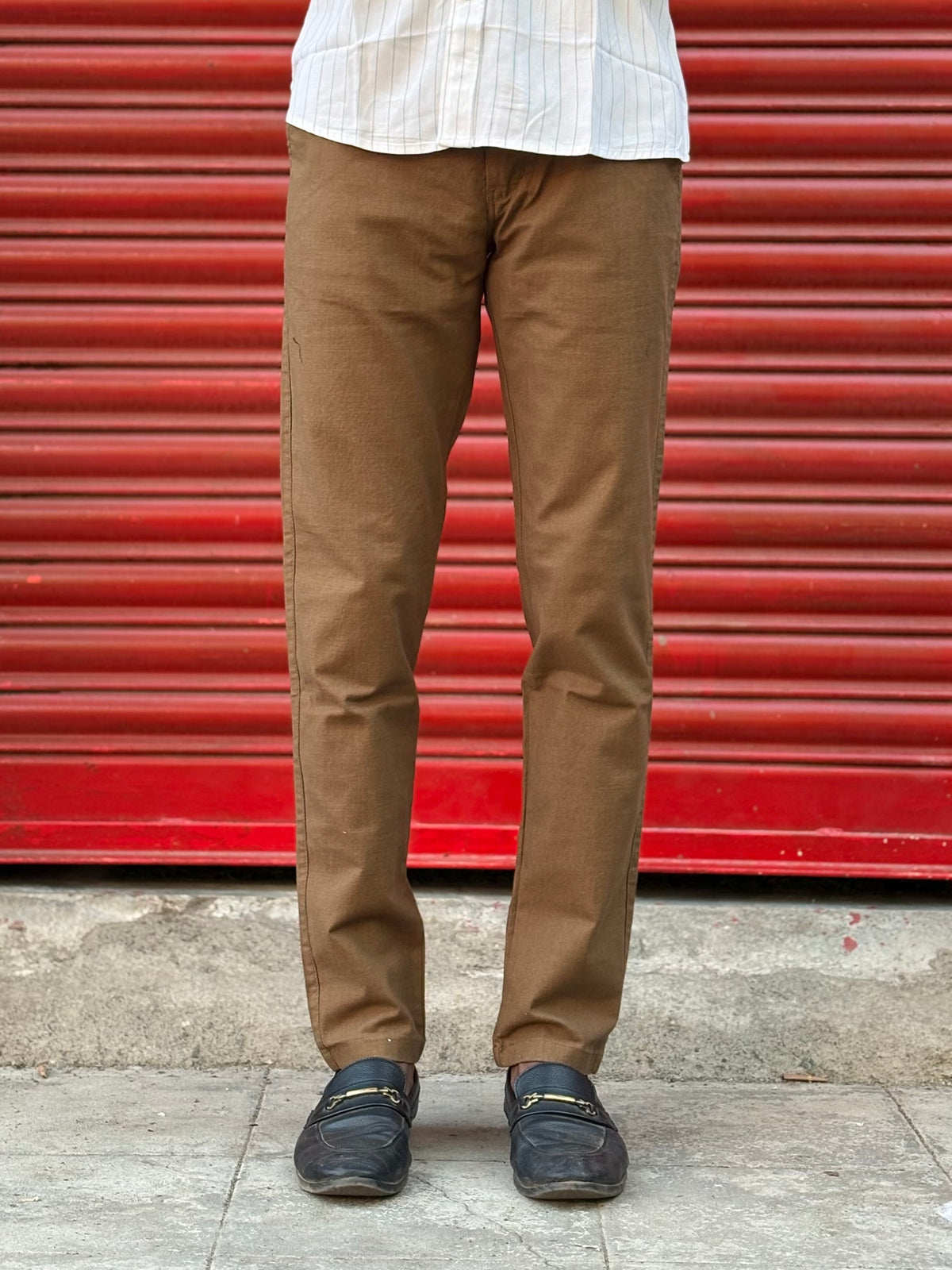 Brown Linen Regular Fit Draw String Pants