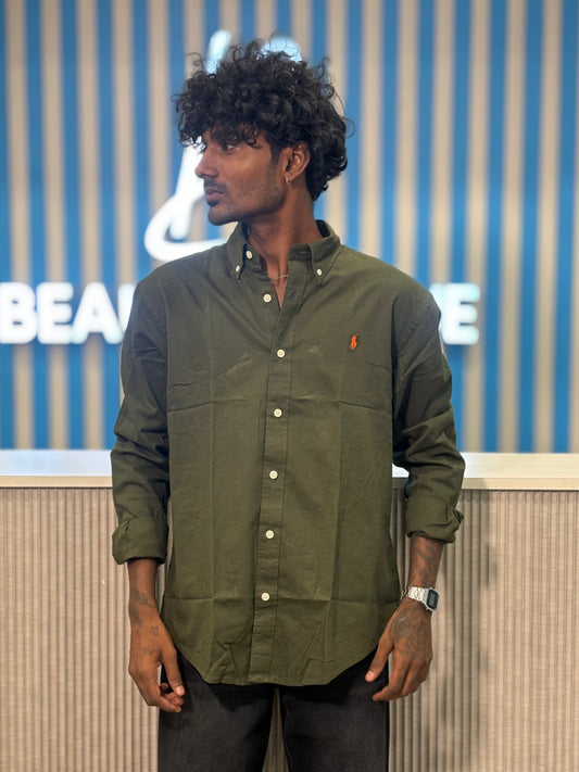Dark Green Linen Shirt