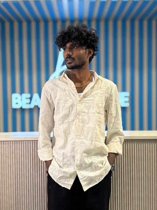 Beige Embroidery Shirt
