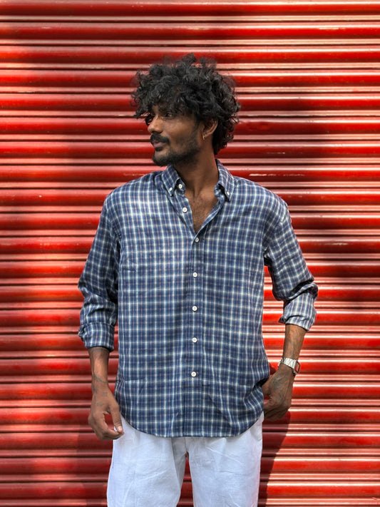 Blue Flannel Checked Shirt