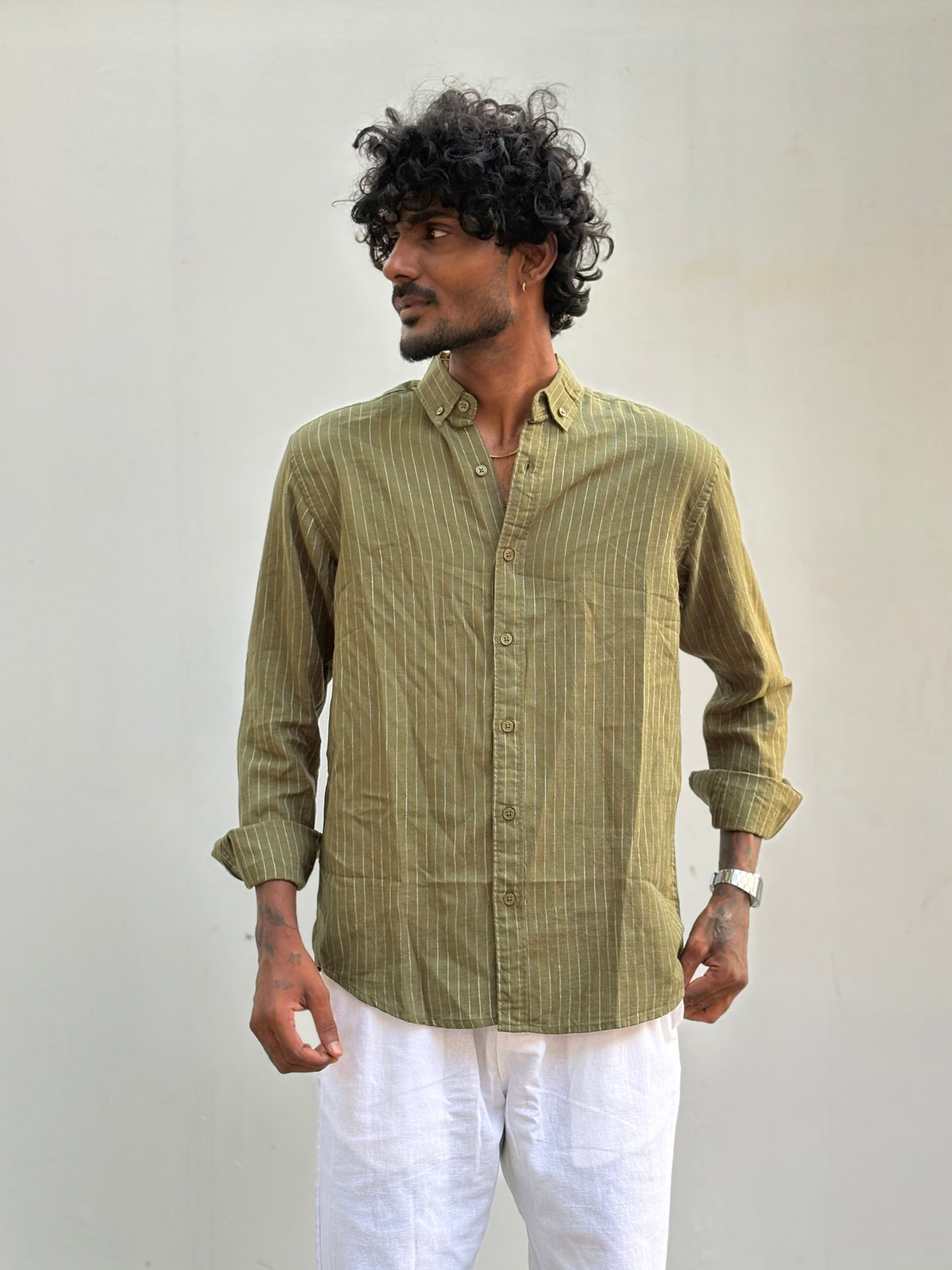 Green Striped Shirt