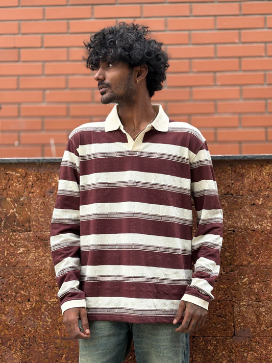 Maroon Full Sleeve Polo Tshirt