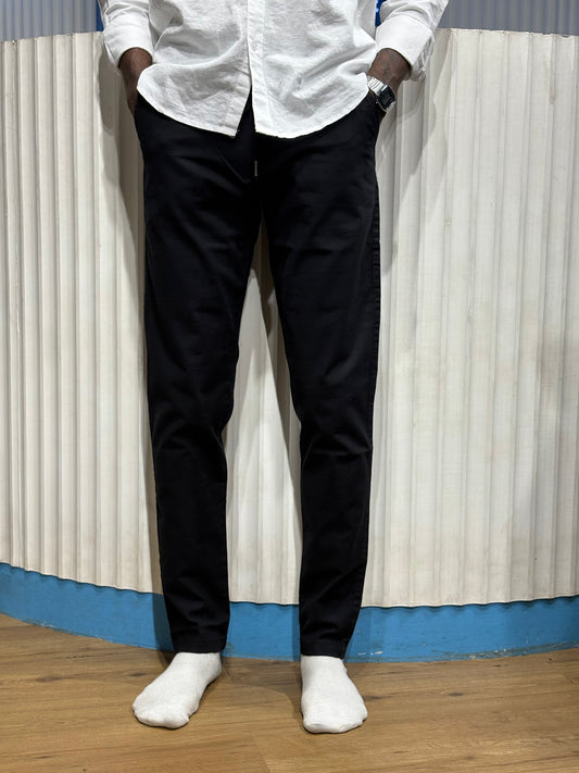 Black Linen Draw String Pants