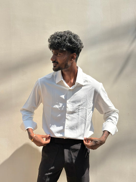 White Slim Fit Liquid Shirth