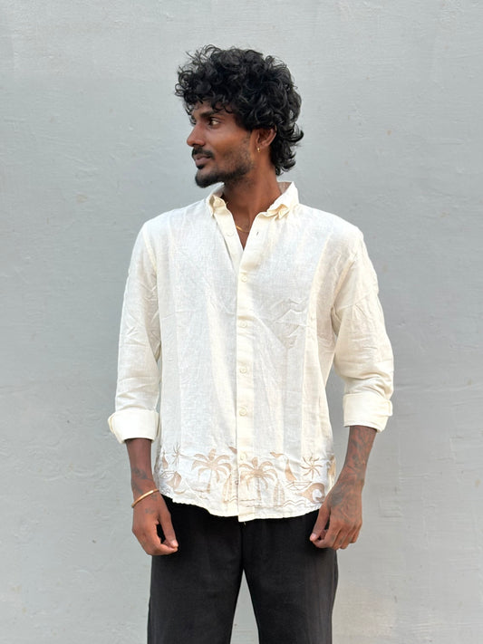 Off White Bottom Embroidery Shirt