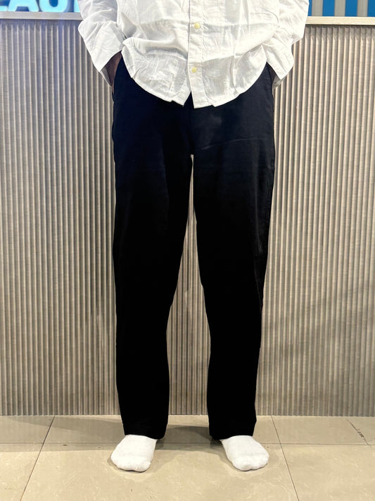 Black Linen Relaxed Fit Draw String Pants