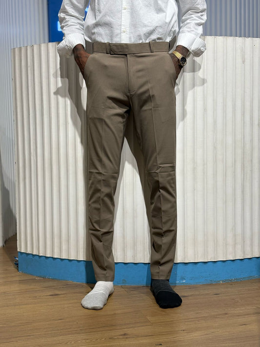 Brown Polo Fit Formal Pants