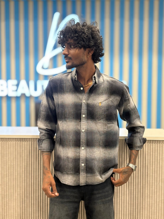 Black Flannel Checked Shirt
