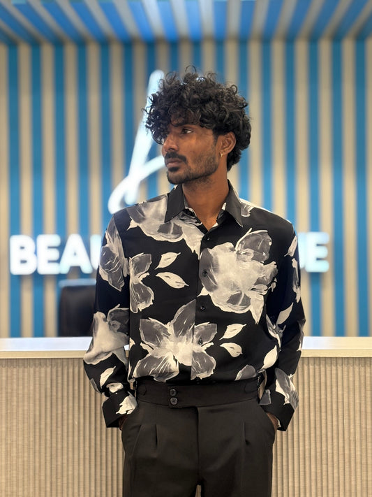 Black Rayon Viscose Shirt